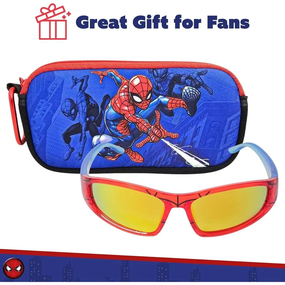 Marvel Spider-Man Boys Red Sport Sunglasses *Case Included*